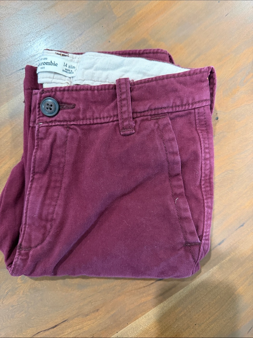 Abercrombie & Fitch Boy’s 14 Slim Chino Pants - Wine